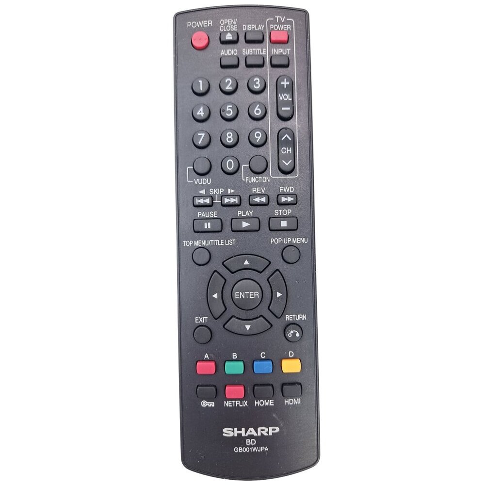 Sharp Remote Control For Blu-Ray DVD Player BD GB001WJPA OEM Original Tested